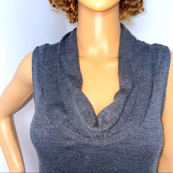 : Ann Taylor Wool Blend Cowl Neck Shift Dress – Dark Gray, Size 6 - Picture 4 of 11
